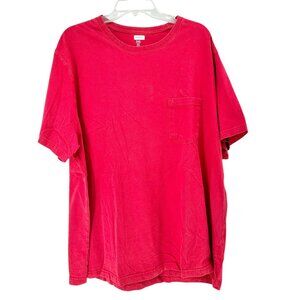 HB T-Shirt Mens 3XL Red Cotton Front Chest Pocket Short Sleeve
